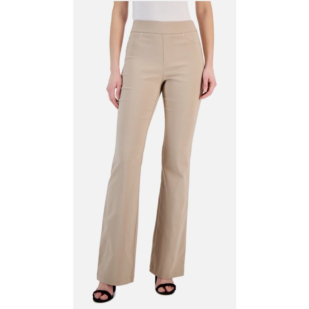 I.N.C. Petite High-Rise Flare Pants Toasted Twine Size PXL